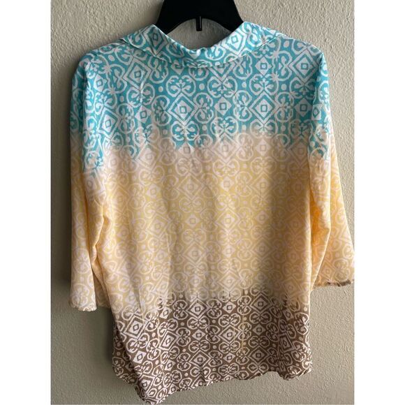 ❤️Chico’s Mixed Color Chiffon Tunic Blouse - Picture 4 of 4